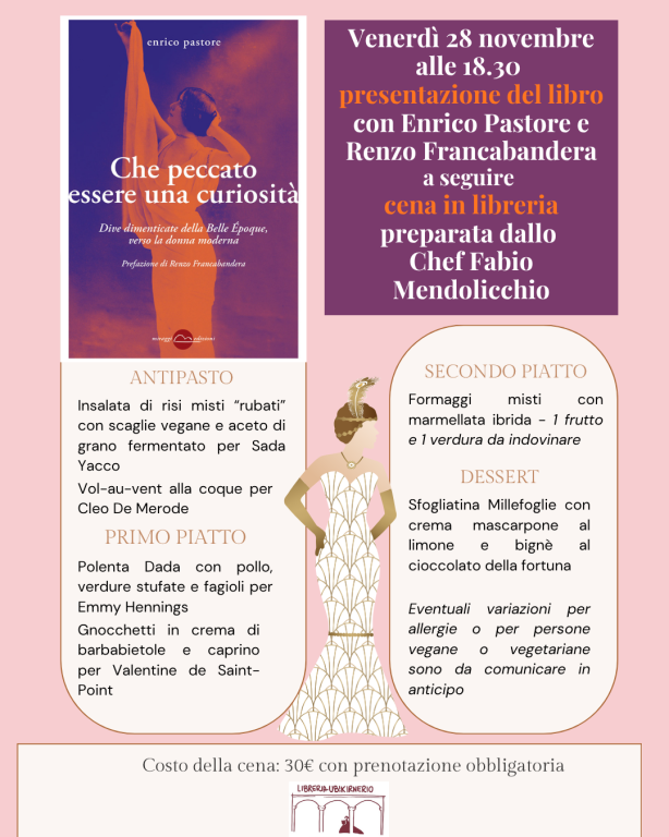 copertina di Fabio Mendolicchio: libri e cena