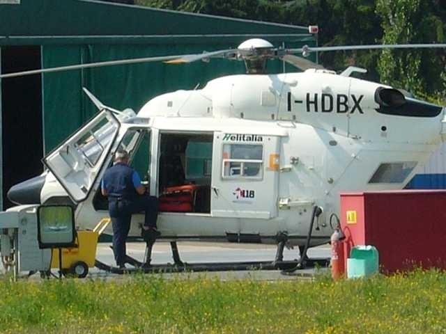 Elicottero del 118 all'Ospedale Maggiore
