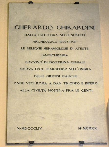 Lapide per il prof. Gherardo Ghirardini