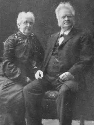 Lo scrittore Bjornstjerne Bjornson con la moglie 