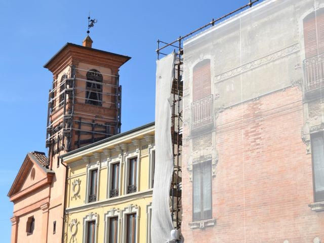 La chiesa del Sacro Cuore danneggiata