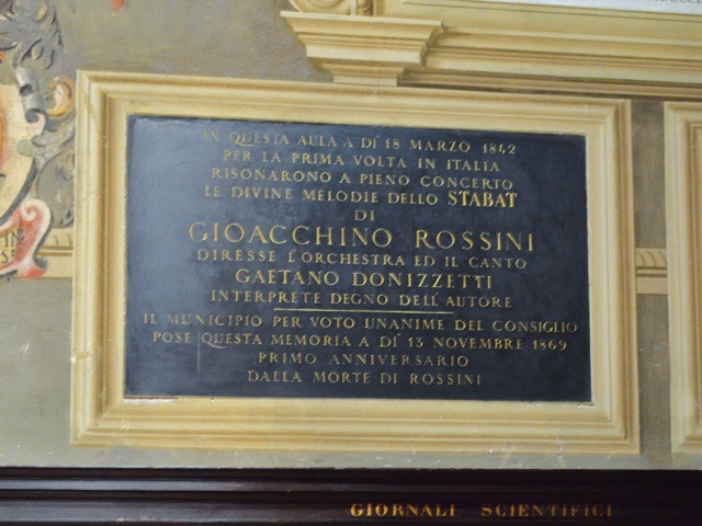 Lapide a ricordo della prima esecuzione dello "Stabat Mater" di Rossini