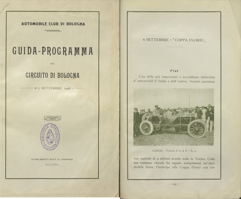 Guida programma del circuito di Bologna (1908)