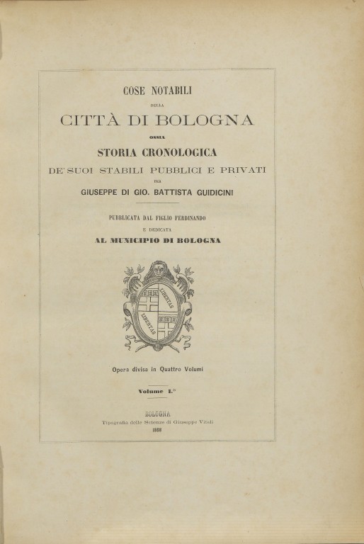 immagine di Giuseppe Guidicini, Cose notabili della città di Bologna (1868-1873)